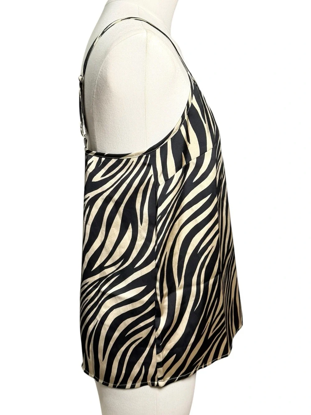 NWT - J.Crew Zebra Satin Cami Tank Animal Print Black Tan Size 0